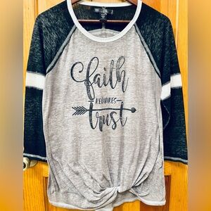 Women’s “Sable Sky” Jersey Tee w/ “Faith Requires Trust” Print